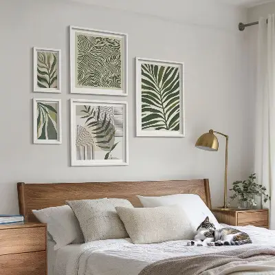Galeria de quadros para parede com padrões de plantas modernos