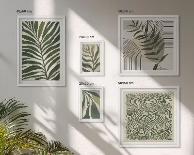 Galeria de quadros para parede com padrões de plantas modernos