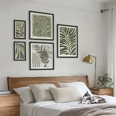 Galeria de quadros para parede com padrões de plantas modernos