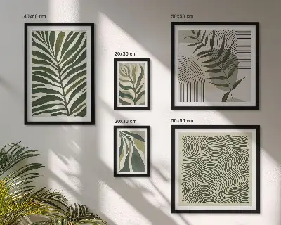 Galeria de quadros para parede com padrões de plantas modernos