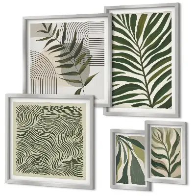 Galeria de quadros para parede com padrões de plantas modernos