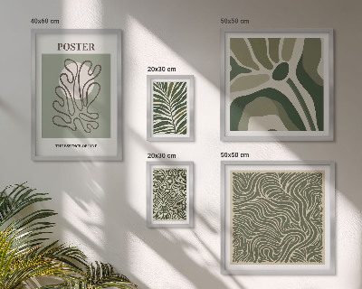 Conjunto de 5 quadros decorativos Formas abstratas de plantas boêmias
