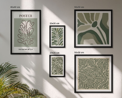 Conjunto de 5 quadros decorativos Formas abstratas de plantas boêmias