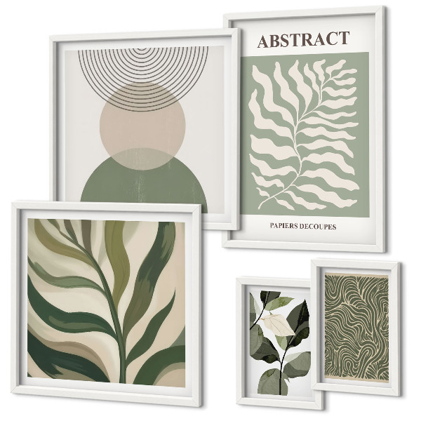 Galeria de parede Padrões abstratos de plantas