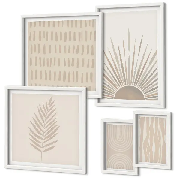 Galeria de quadros para parede decoração elegante com geometria da natureza