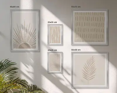 Galeria de quadros para parede decoração elegante com geometria da natureza