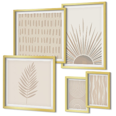 Parede galeria de quadros Decorações elegantes com geometria da natureza