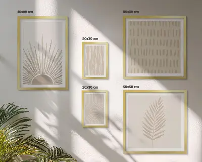 Galeria de quadros para parede decoração elegante com geometria da natureza