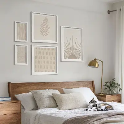 Galeria de quadros para parede decoração elegante com geometria da natureza