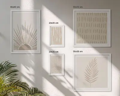 Galeria de quadros para parede decoração elegante com geometria da natureza