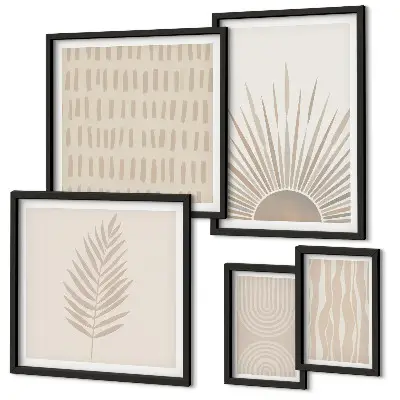 Galeria de quadros para parede decoração elegante com geometria da natureza