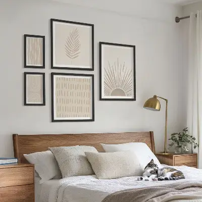 Galeria de quadros para parede decoração elegante com geometria da natureza