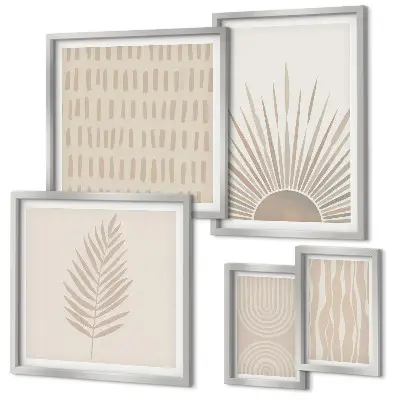 Galeria de quadros para parede decoração elegante com geometria da natureza