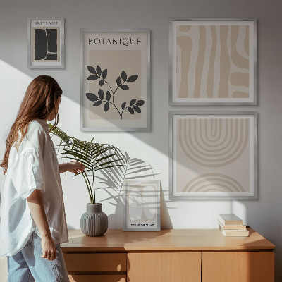 Conjunto de 5 quadros com moldura Gráficos de plantas estilosos