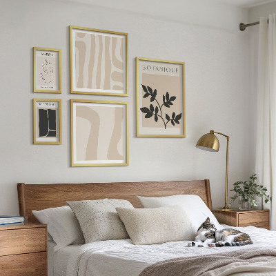 Conjunto de 5 quadros decorativos Gráficos abstratos e elegantes de plantas
