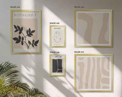 Conjunto de 5 quadros decorativos Gráficos abstratos e elegantes de plantas