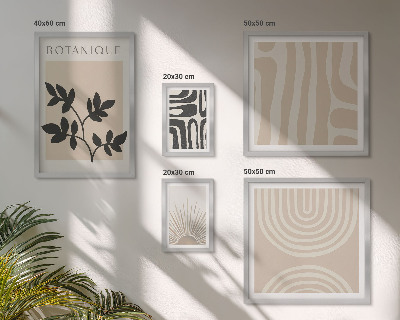 Parede galeria de quadros Motivos vegetais neutros e elegantes