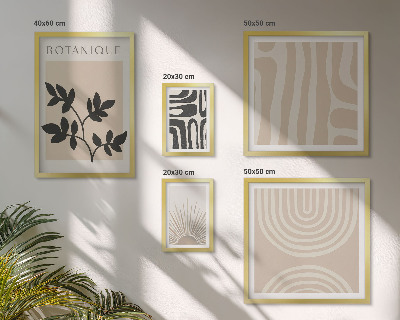 Parede galeria de quadros Motivos vegetais neutros e elegantes