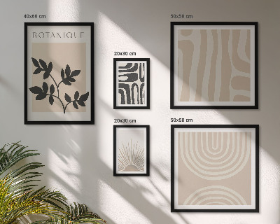 Parede galeria de quadros Motivos vegetais neutros e elegantes
