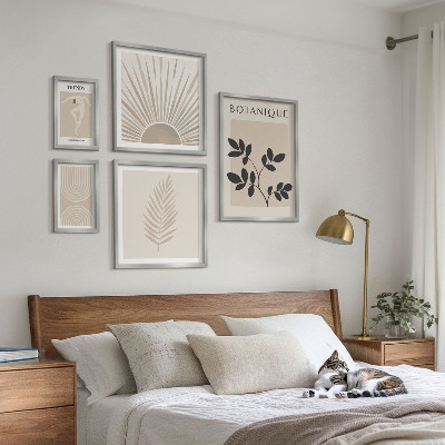 Conjunto de 5 quadros com moldura Decorações geométricas florais elegantes