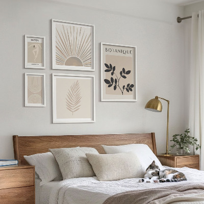Conjunto de 5 quadros com moldura Decorações geométricas florais elegantes