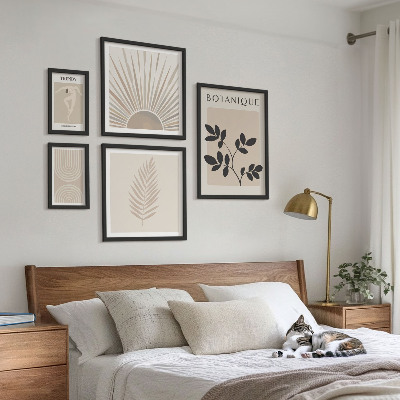 Conjunto de 5 quadros com moldura Decorações geométricas florais elegantes