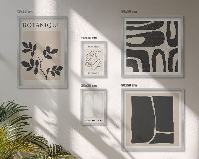 Conjunto de 5 quadros decorativos Gráficos abstratos e elegantes de plantas