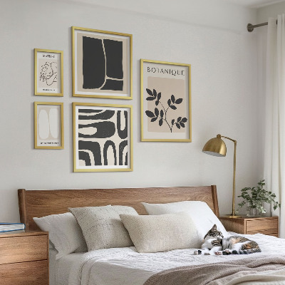 Conjunto de 5 quadros decorativos Gráficos abstratos e elegantes de plantas