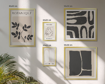 Conjunto de 5 quadros decorativos Gráficos abstratos e elegantes de plantas