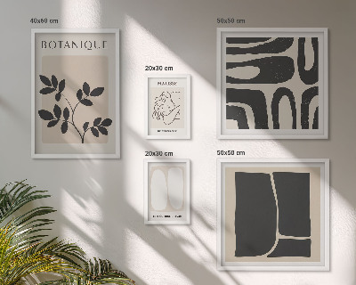Conjunto de 5 quadros decorativos Gráficos abstratos e elegantes de plantas