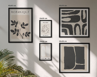 Conjunto de 5 quadros decorativos Gráficos abstratos e elegantes de plantas