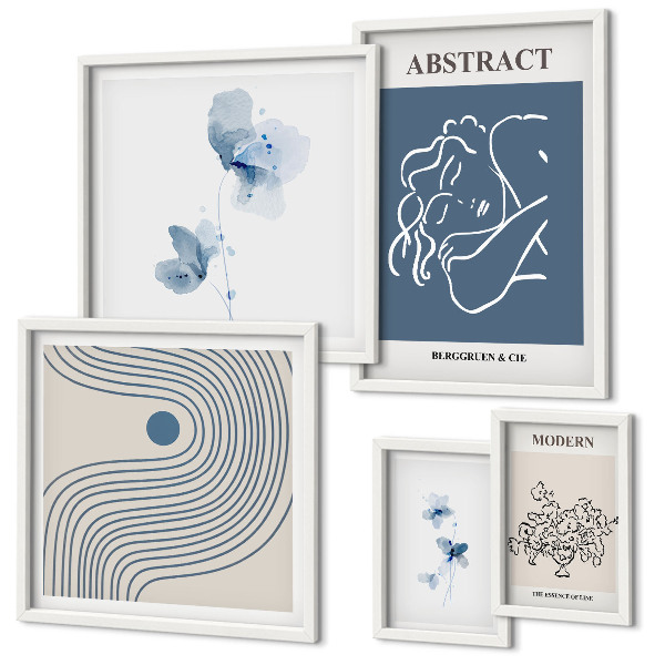 Conjunto de 5 quadros decorativos Estilo moderno abstrato de florista