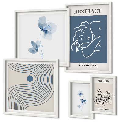 Conjunto de 5 quadros decorativos Estilo moderno abstrato de florista