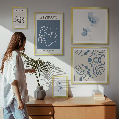 Conjunto de 5 quadros decorativos Estilo moderno abstrato de florista