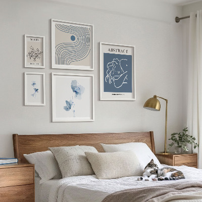 Conjunto de 5 quadros decorativos Estilo moderno abstrato de florista