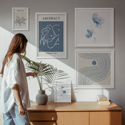 Conjunto de 5 quadros decorativos Estilo moderno abstrato de florista