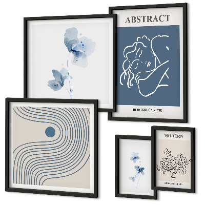 Conjunto de 5 quadros decorativos Estilo moderno abstrato de florista