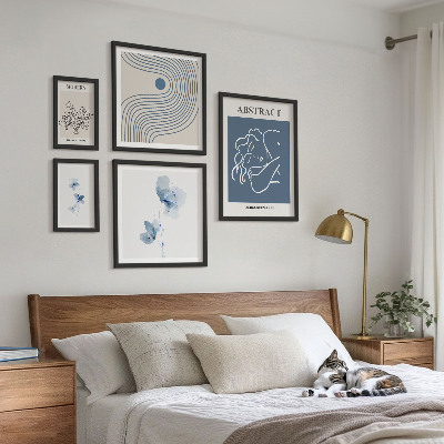 Conjunto de 5 quadros decorativos Estilo moderno abstrato de florista
