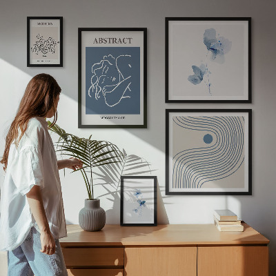 Conjunto de 5 quadros decorativos Estilo moderno abstrato de florista