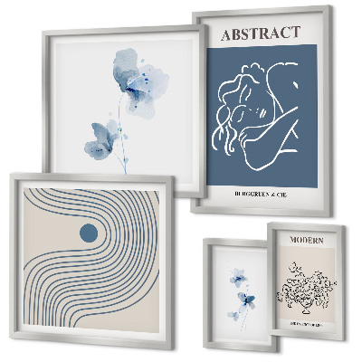 Conjunto de 5 quadros decorativos Estilo moderno abstrato de florista