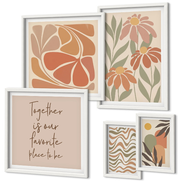 Parede galeria de quadros Decorações elegantes com flores da natureza