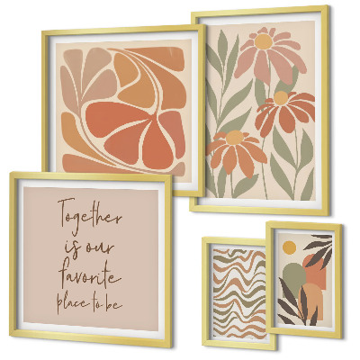 Parede galeria de quadros Decorações elegantes com flores da natureza