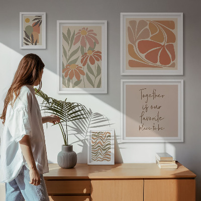 Parede galeria de quadros Decorações elegantes com flores da natureza