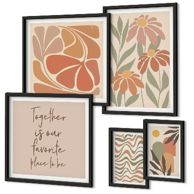 Parede galeria de quadros Decorações elegantes com flores da natureza