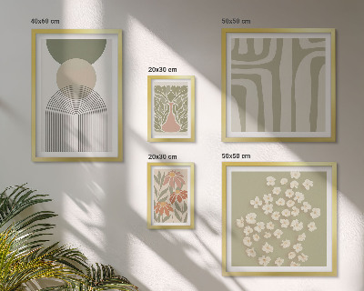 Conjunto de 5 quadros decorativos Gráficos de plantas em tons pastel elegantes