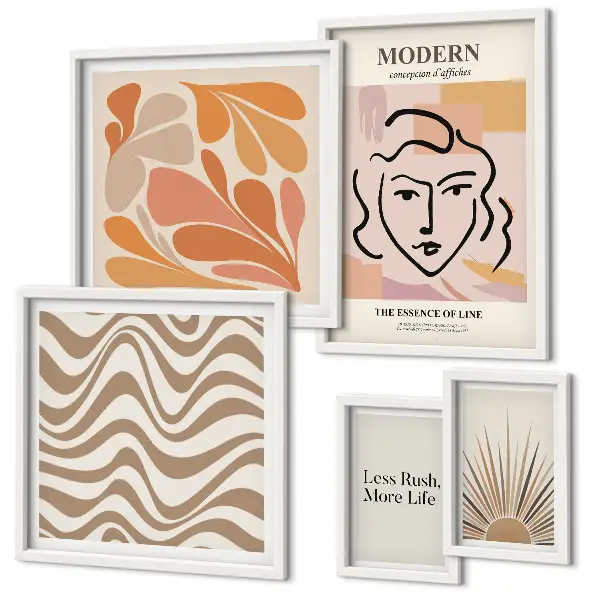 Galeria de parede com estilo abstrato moderno