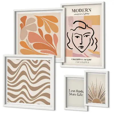 Galeria de parede com estilo abstrato moderno