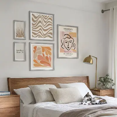 Galeria de parede com estilo abstrato moderno