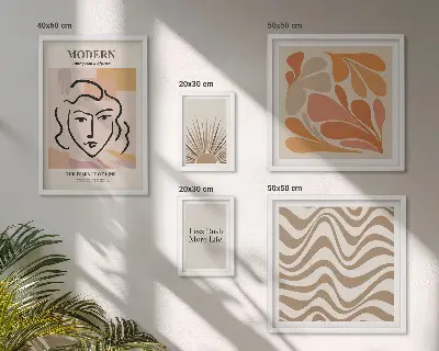 Galeria de parede com estilo abstrato moderno