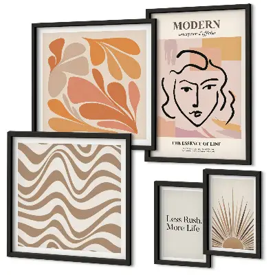 Galeria de parede com estilo abstrato moderno